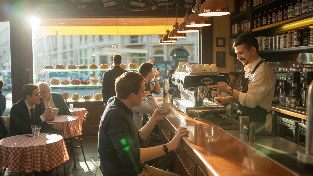 Barista preparazione caffè